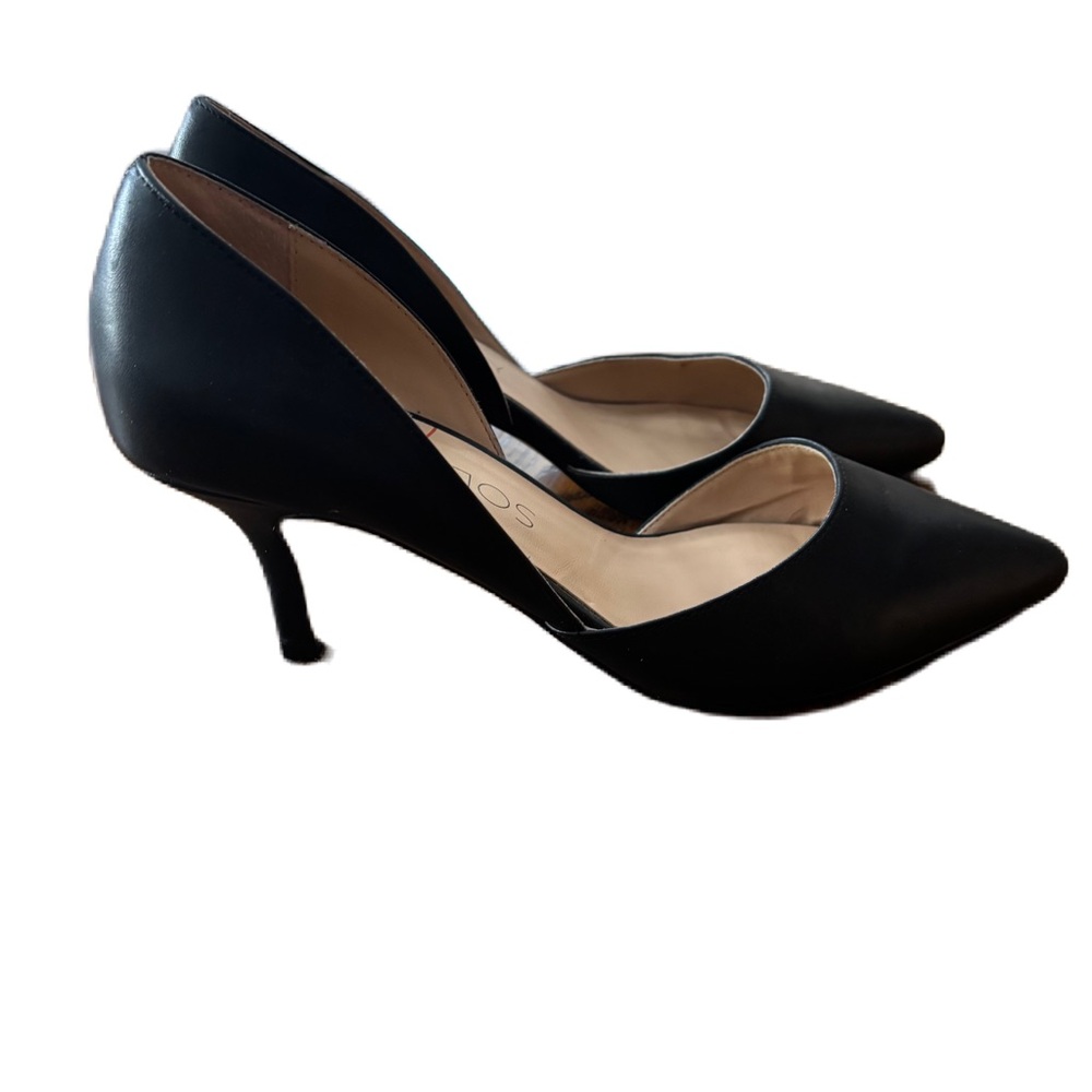 Sole Society Pointy Toe Slip On Stiletto Heel Pump Black Leather Women’s 10